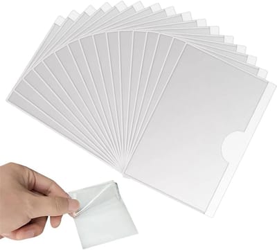 16 Zelfklevende Transparante Kaarthouders 6x10 cm voor Indexkaarten en Opslag
