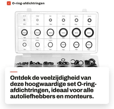 Dailygoods- O-ring set 279 stuks - rubber - 18 maten - afdichtringen - hoogwaardig - slijtvast en duurzaam - Afdichtring