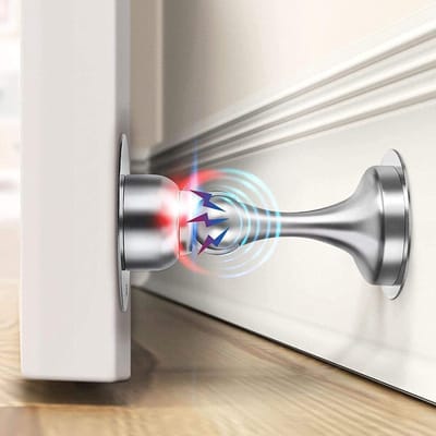 Deurstopper voor vloerplinten - magnetisch zelfklevend - deurstoppers voor vloer en patio - zware metalen wandgemonteerde deurstop - buiten deurhouder - 2 stuks