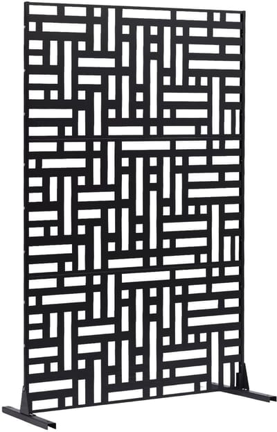 Metalen privacy scherm – Voor balkon, patio & tuin – 3-delige decoratieve stalen schutting met standaard – Kleur 9 072,88 cm