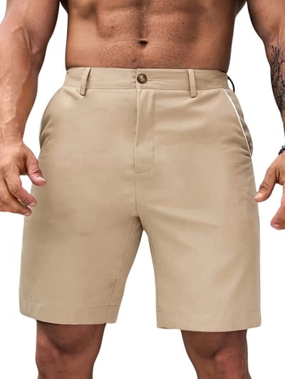 Livano Korte Broek Heren - Golfbroek - Spijkerbroek - met Zakken - Volwassenen - Jongens - Shorts - Khaki - Maat S