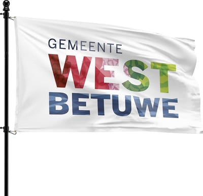 VlagDirect - West-Betuwe vlag - Gemeente West-Betuwe vlag - 90 x 150 cm.