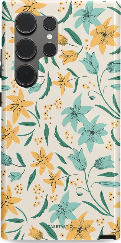 Casetastic Hoesje Geschikt voor Samsung S24 Ultra - Stijlvolle Beschermende Duo-layer Case - Sereen in bloei