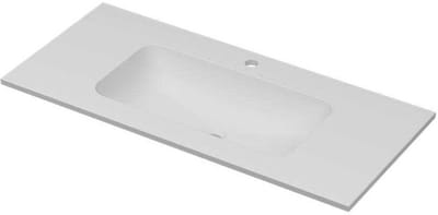 INK Aspekt Wastafel Porselein Midden met 1 Kraangat - 1000x450x15 mm - Mat Wit