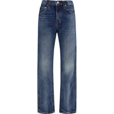 Khaite Blauwe Katoenen Hoge Taille Jeans