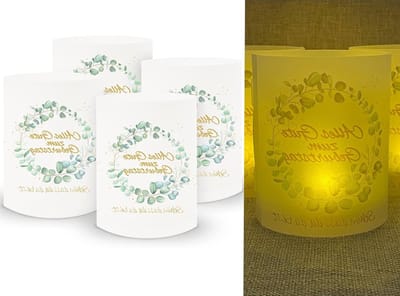 Verjaardagsdecoratie met 16 Stukken Lichten Covers voor Tafelverlichting en Theelichten, Feestelijke Lanterns en Kaarsen, Diameter 8 cm voor 80 Jaar Verjaardag