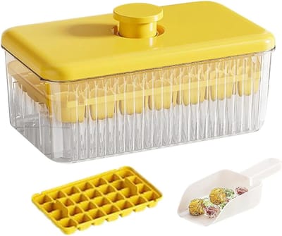 IJsblokjeshouder - Ijsmaker Bak - Dranken Koelen - Met Deksel & Container - 55 Blokjes - Rood