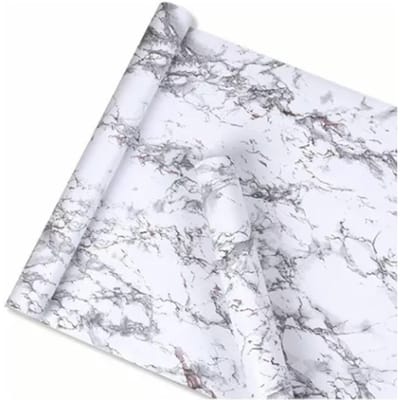 Zelfklevend Marmer Behang Peel and Stick Wit Marmer Contact Muurpapier voor Thuis Woonkamer white