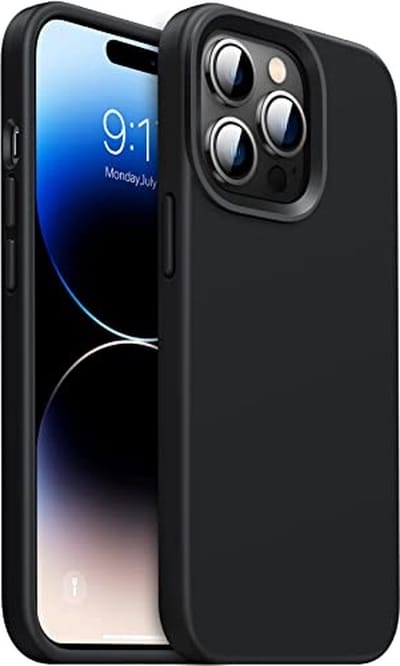 Ntech hoesje TPU Siliconen Backcover Hoesje Case Geschikt voor iPhone 14 Pro - Zwart