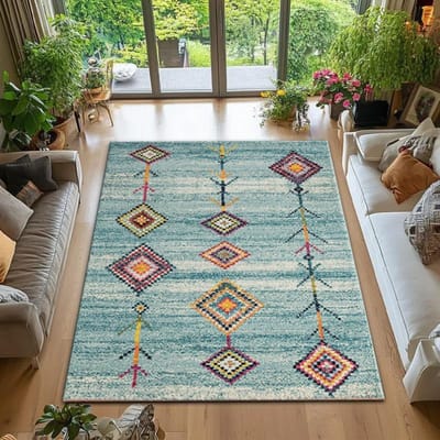 Etnisch Retro Boheems Print Groot Tapijt Antislip Slijtvast Zachte Mat voor Woonkamer en Slaapkamer Kleed Klassiek en Schoonheid 40x60cm