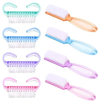 8-Piece Nail Brush Set with Plastic Handle, Nail Cleaning Brush, Scrubber Set, Nail Brush with Soft Brushes, Manicure - ShopVlot