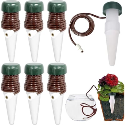 longziming -Automatische Watergevers - Zelfregulerende Bewateringssystemen - Keramische Kegels - Intelligente Vochtregeling - Duurzaam En Luchtdoorlatend - Ideaal Voor Reizen En Vakantie - 6 Stuks
