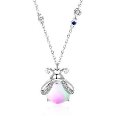 Nieuwe Vuurvlieg Hanger Ketting Voor Vrouwen Sleutelbeen Ketting S925 Zilver 45cm Elegante Ketting Verloving Fijne Sieraden Cadeau white