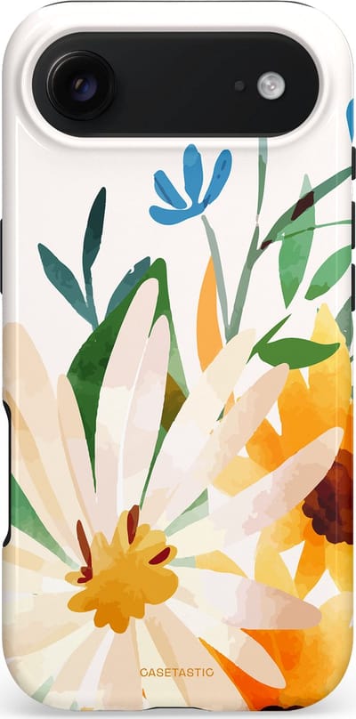 Casetastic hoesje geschikt voor Apple iPhone Air - MagSafe - Dubbellaagse bescherming - Veld vol zon - Fashion Case - Wit Crème Goud