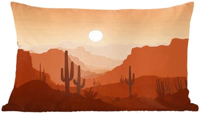 Sierkussens - Kussentjes Woonkamer - 60x40 cm - Landschap - Woestijn - Cactussen - Zon