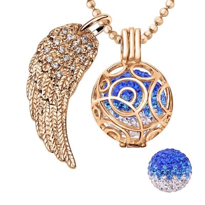 Engelenroeper 18mm Bolhouder met Ketting 90cm en Bolletje - Dames - Roségoudkleurig Cirkels - EBS18035