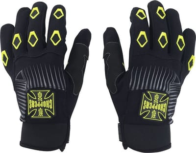 WCC West Coast Choppers -handschoenen Por Vida Zwart/Geel