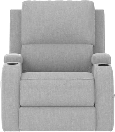 DALLAS-Fauteuil met handmatige functie in stof lichtgrijs