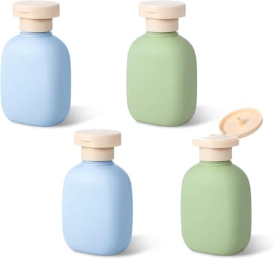 Famanu – Reis knijpflessen set van 4, 100 ml, navulbare flessen met flip-top dop