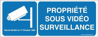 Veiligheidsbord - Bewakingsbord - Afschrikking - Videobewaking - 160x60 mm - Wit