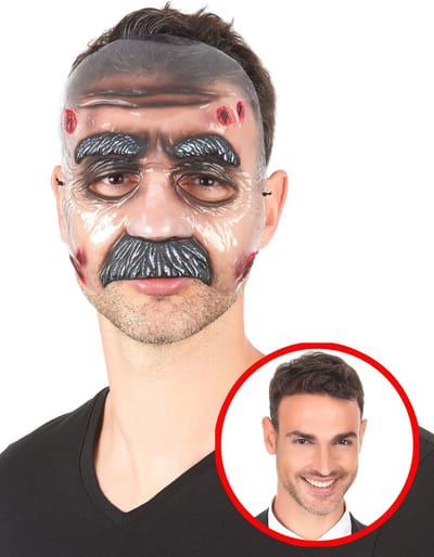Vegaoo - Doorzichtig masker met snor voor volwassenen