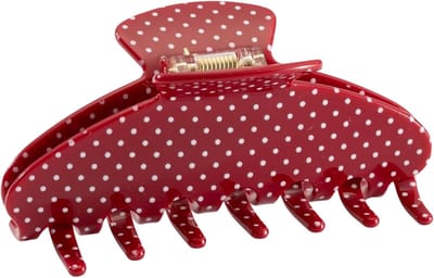 Haarspangen Voor Dames, Grote Haarklem & Hair Clip, Antislip Klauwhakje met Rode Stippen, Grote Haarklemmen voor Dun & Dik Haar, Franse Stijl Haaraccessoires