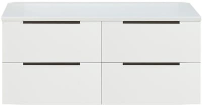 Seville Badmeubelset 120 cm - 4 Laden - Wastafelblad Wit Hoogglans Edge Greep