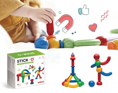 Stick-O Basic Set - Magnetisch Bouwspeelgoed - 20-delig - Montessori Speelgoed - vanaf 18 maanden