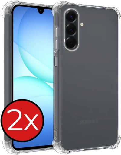 Hoesje - 2 Stuks - Geschikt voor Samsung Galaxy A17 - Sterk & Shockproof - Back Cover - Siliconen Case - Telefoon Hoes Shock Proof - Telefoonhoes - Transparant