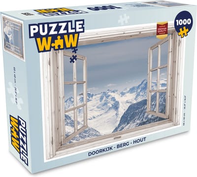 Puzzel Doorkijk - Berg - Hout - Legpuzzel - Puzzel 1000 stukjes volwassenen