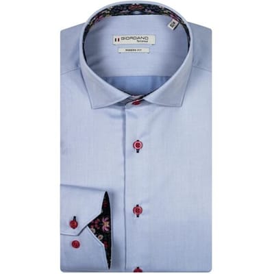 Giordano Overhemd Maggiore Fine Twill Floral Contrast Blauw / male