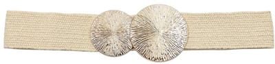 Allecto - Dames Elastische Vintage Riem - Retro Brede Taille Riem - Comfortabele Gesp Riem - 米色 - Perfect voor Jurken - Ideaal voor Bruiloft - Stij...