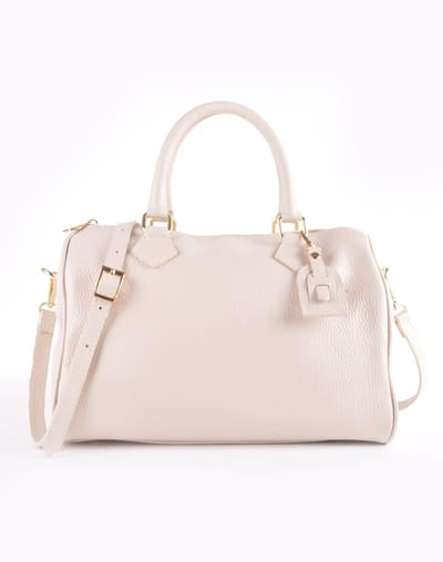 Giuliano lederen bowlingtas Giselle - Made in italy - beige