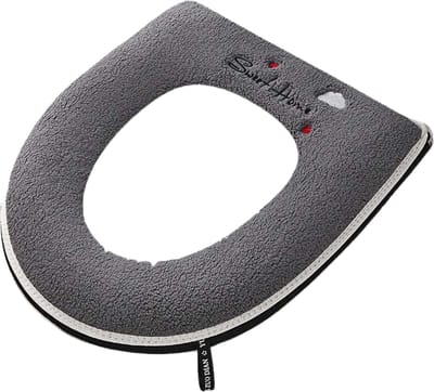 Bovista Wc Bril Hoes - Toiletbril Cover - Toiletbril - Wc Deksel - Wasbaar - Verwarmde Wc Bril - (Niet Elektrisch) - Zacht - Grijs