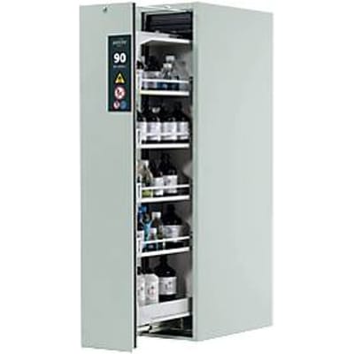 Kast voor gevaarlijke stoffen Asecos V-LINE, type 90, 1 verticale schuif, lichtgrijs/lichtgrijs