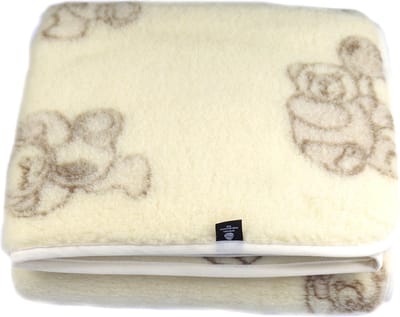 Wollen Deken Beren Plaid 140x200cm in 100% zuivere Australische Merino scheerwol 450 g/m² Woolmark-certificaat -