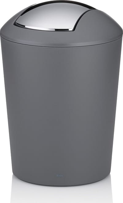 Afvalbakje met tuimeldeksel mat grijs 5 liter