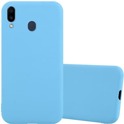 Cadorabo Hoesje geschikt voor Samsung Galaxy M20 in CANDY BLAUW - Beschermhoes gemaakt van flexibel TPU silicone Case Cover
