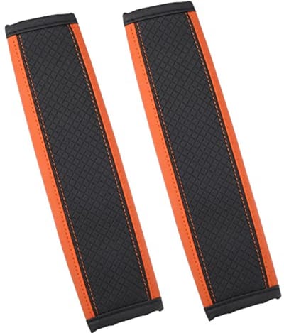 Universele Zwart Oranje Autogordel Kussens - 2 Stuks Neopreen Hoofdkussen
