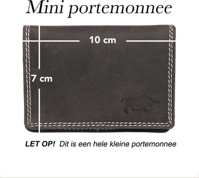 Dames Portemonnee Mini Donkerbruin Leer - Klein Model - Met Rits En Harmonica Model