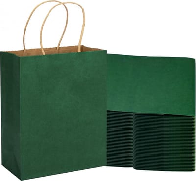 Cadeauzakken 100 Stuks - Papieren Tassen Met Handgrepen - Feestelijke Verpakkingen - Niet-Gecoate Papierafwerking