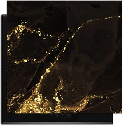 KitchenArt - Gilded Marble – Inductie Beschermer - 59x52 cm - Kookplaat Beschermer - Luxe Afdekplaat Inductieplaat - Anti-slip & Oprolbaar - Beschermmat Inductiekookplaat