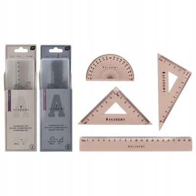 Interdruk Academy Geometrie Set met Liniaal 20cm - 4 Delen
