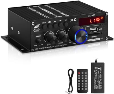 DailySupplies® Audioversterker – Stereo Versterker Met Bluetooth – Audio Amplifier Met Karaoke Portals – Led Display - Veelzijdig