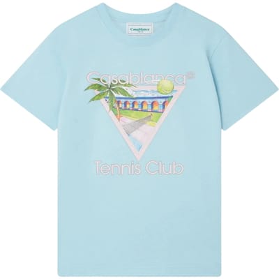 Casablanca Tennis Club Icon Lichtblauw T-shirt