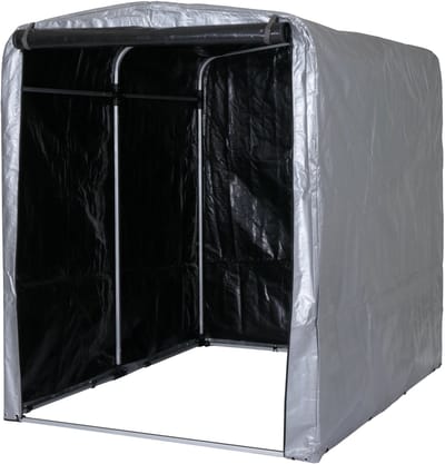 Tuinhuisje MCW-N61, tuinhuisje gereedschap tuinhuisje, aluminium UV-bescherming waterdicht, 201x157x201cm ~ zilver