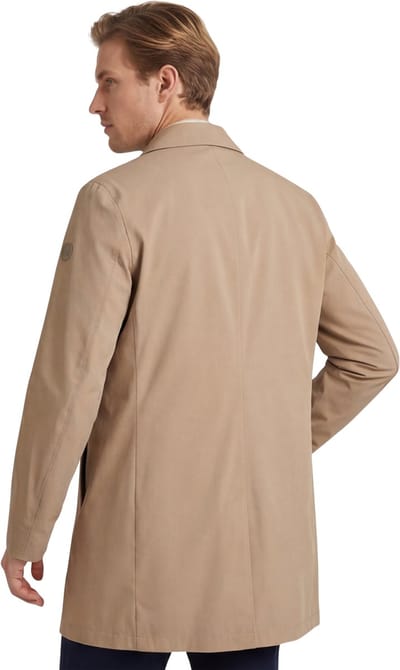mantel jas People of Shibuya Toshiro camel polyester lang