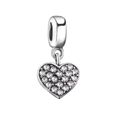 Quiges - 925 - Zilveren - Bedels -Sterling zilver - Beads - Hartje Kraal Charm - Geschikt – voor - alle bekende merken - Armband Z649