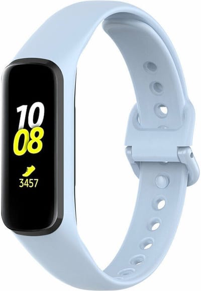 Siliconen Smartwatch bandje - Geschikt voor Samsung Galaxy Fit 2 siliconen bandje - lichtblauw - Strap-it Horlogeband / Polsband / Armband