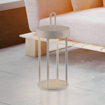 JUST LIGHT. GmbH JUST LIGHT. LED tafellamp Anselm grijs-beige 28cm ijzer